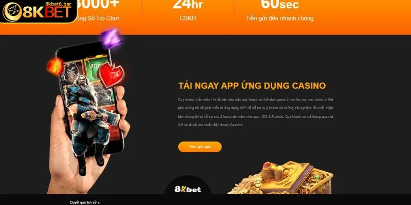 Tải app 8KBET để trải nghiệm không giới hạn